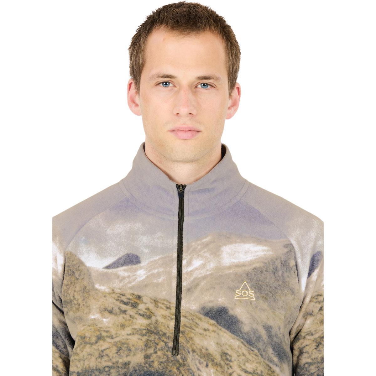 SOS Exo Printed Half Zip Fleecetrøye Herre Black Ink