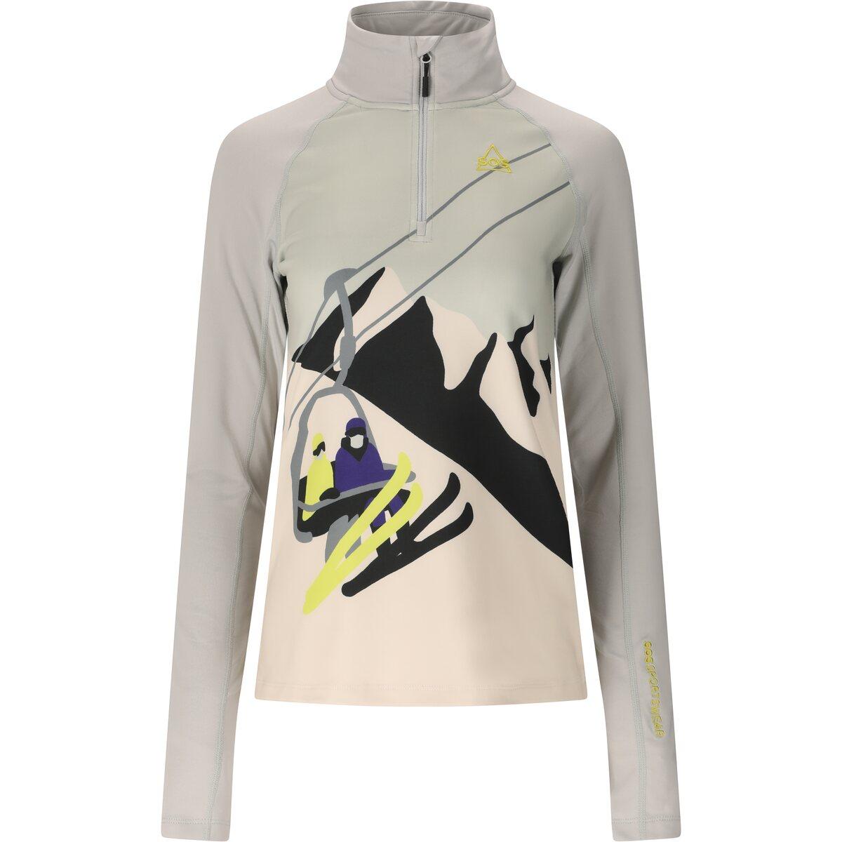 SOS Stratos Printed Half Zip Superundertøy Trøye Dame Harbor Mist