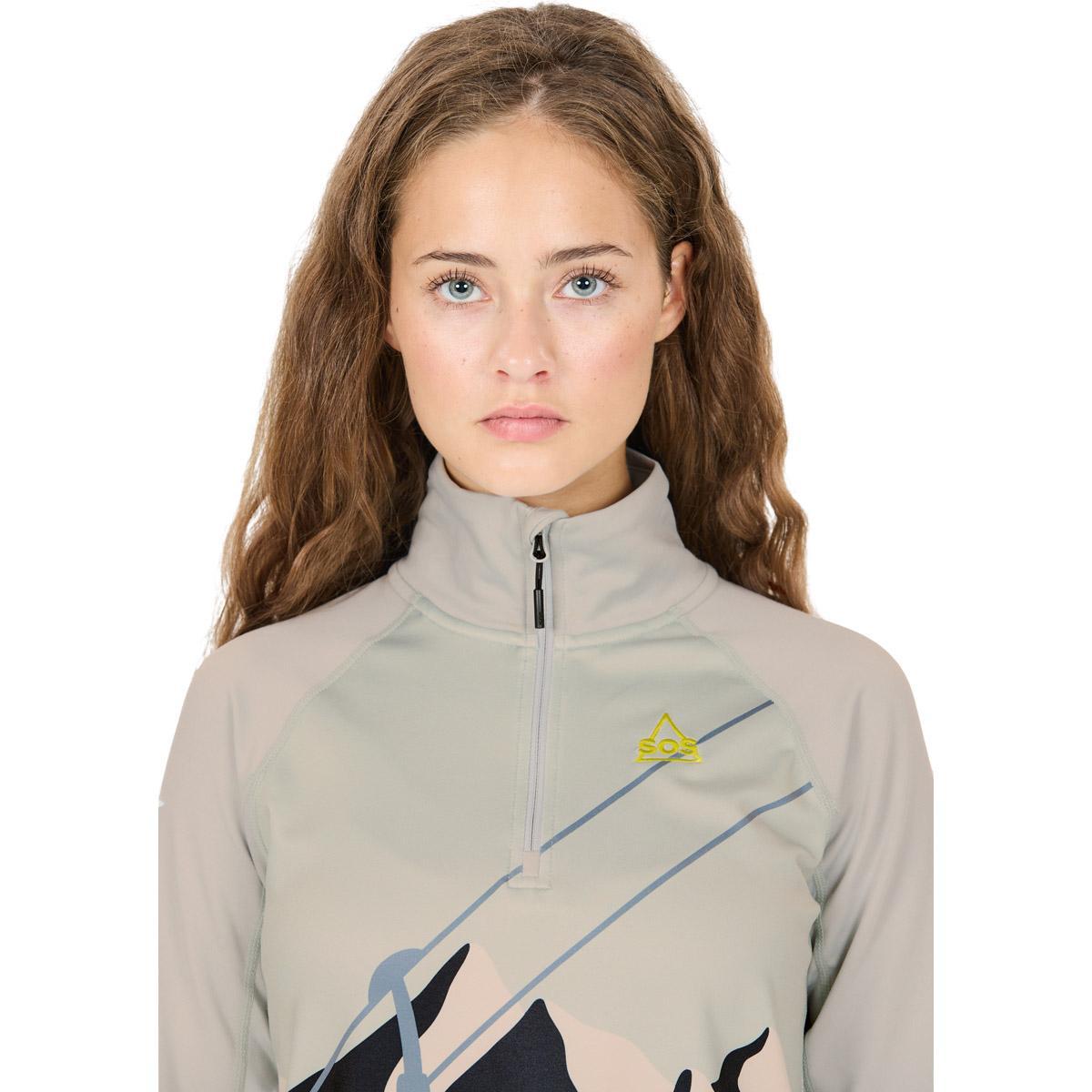 SOS Stratos Printed Half Zip Superundertøy Trøye Dame Harbor Mist