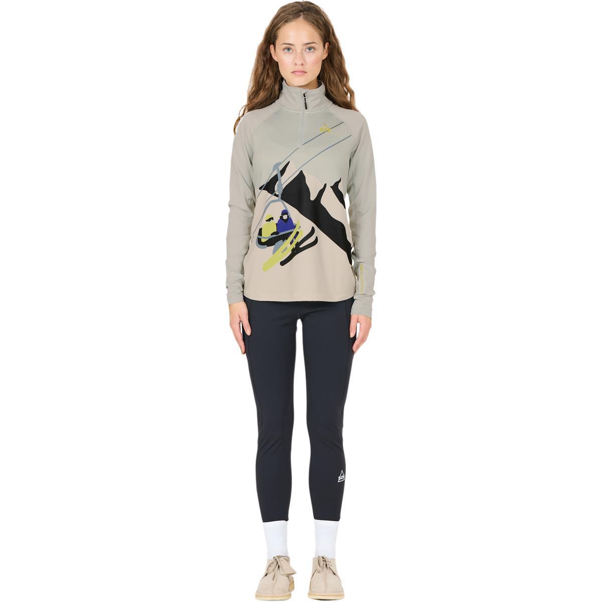 SOS Stratos Printed Half Zip Superundertøy Trøye Dame Harbor Mist