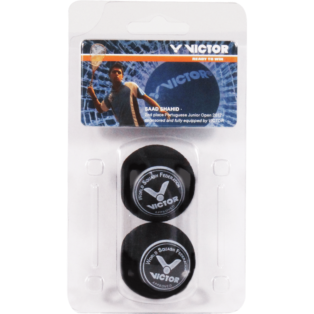 Victor Blue 2-pack Squashbolde Black
