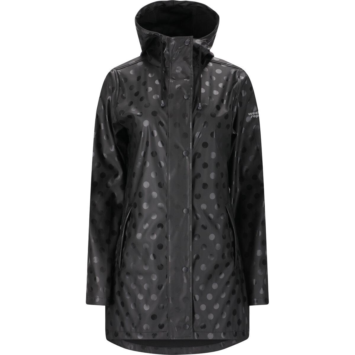 Weather Report Sunrise AOP PU Regnjakke Dame Black