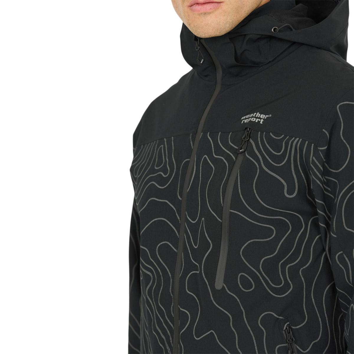 Weather Report Delton AOP Jakke Herre Black