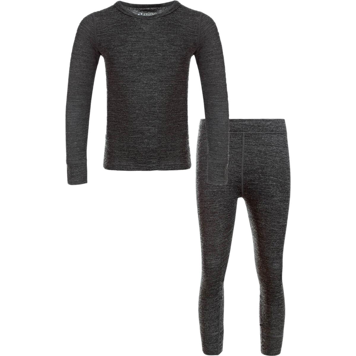 ZigZag Terry Merinould Skiundertøj Børn Dark Grey Melange