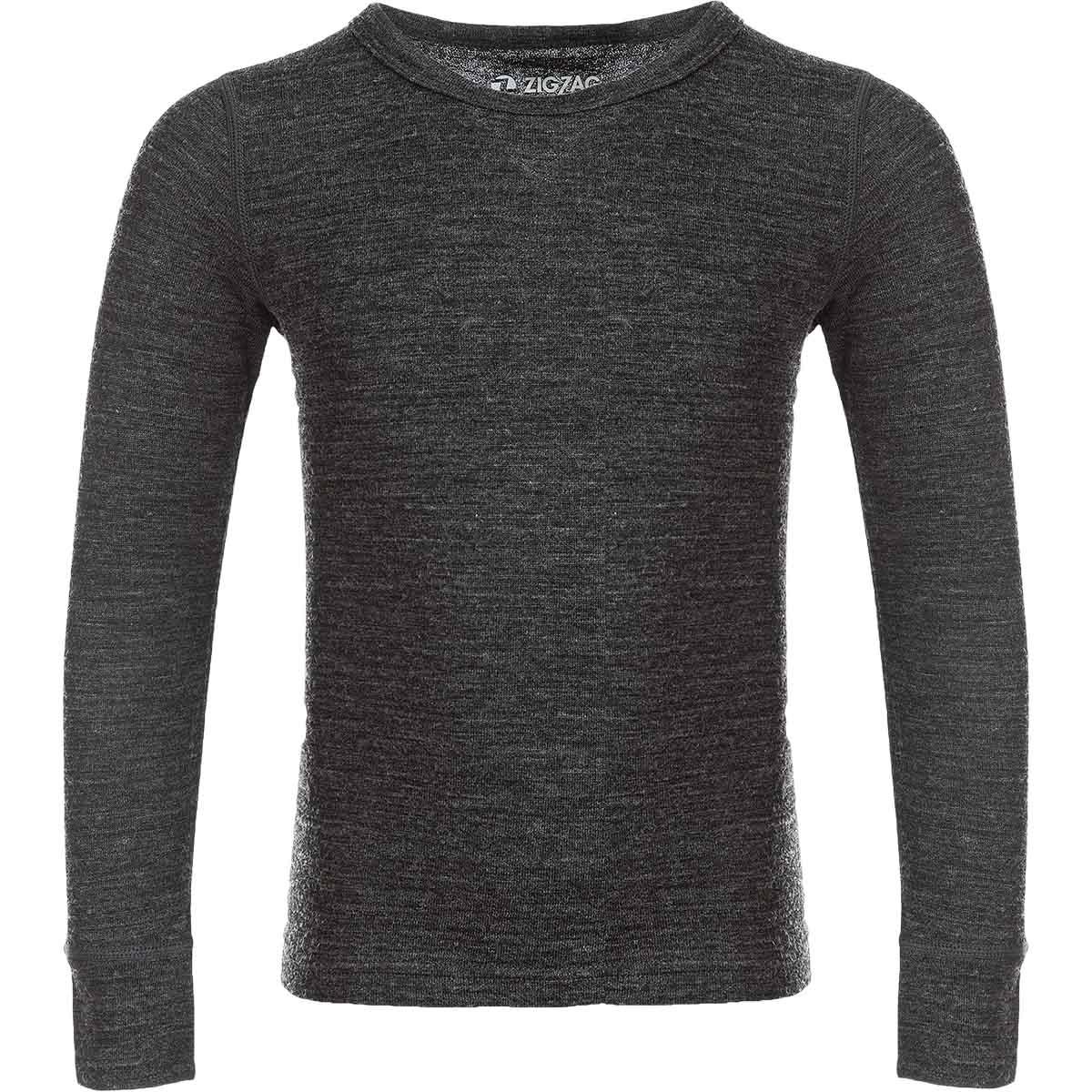 ZigZag Terry Merinould Skiundertøj Børn Dark Grey Melange