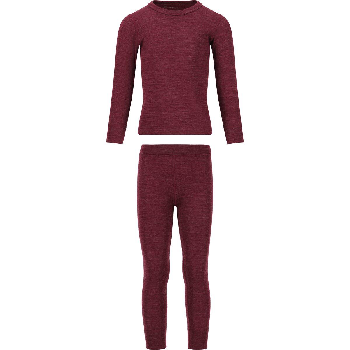ZigZag Terry Merinould Skiundertøj Børn Tawny Port