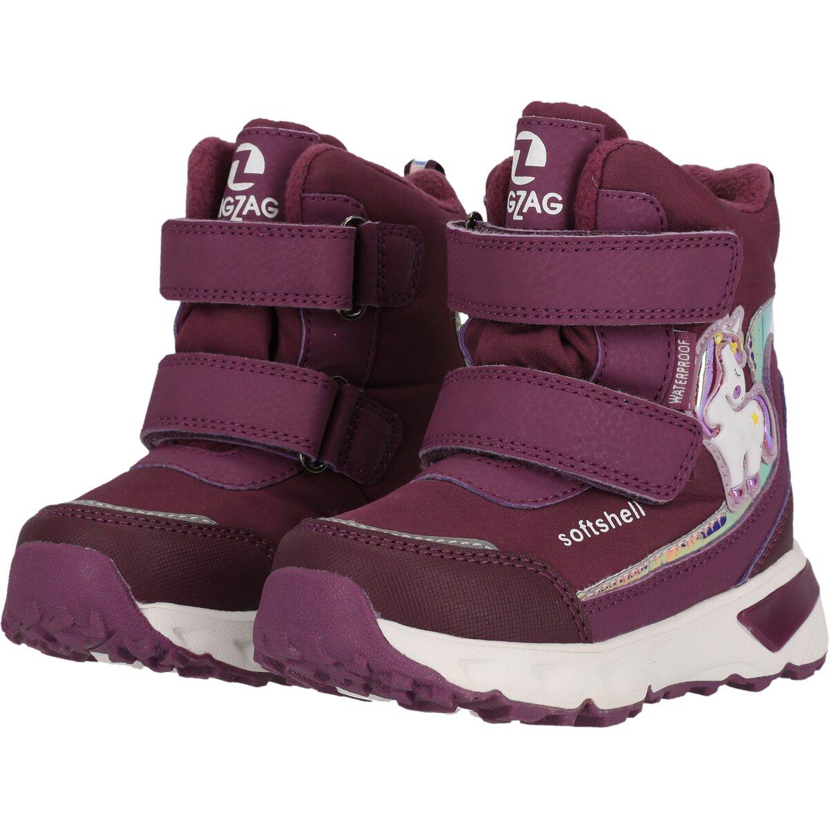 ZigZag Hidol WP Velcro Vinterstøvler M/Lys Børn Purple Pennant