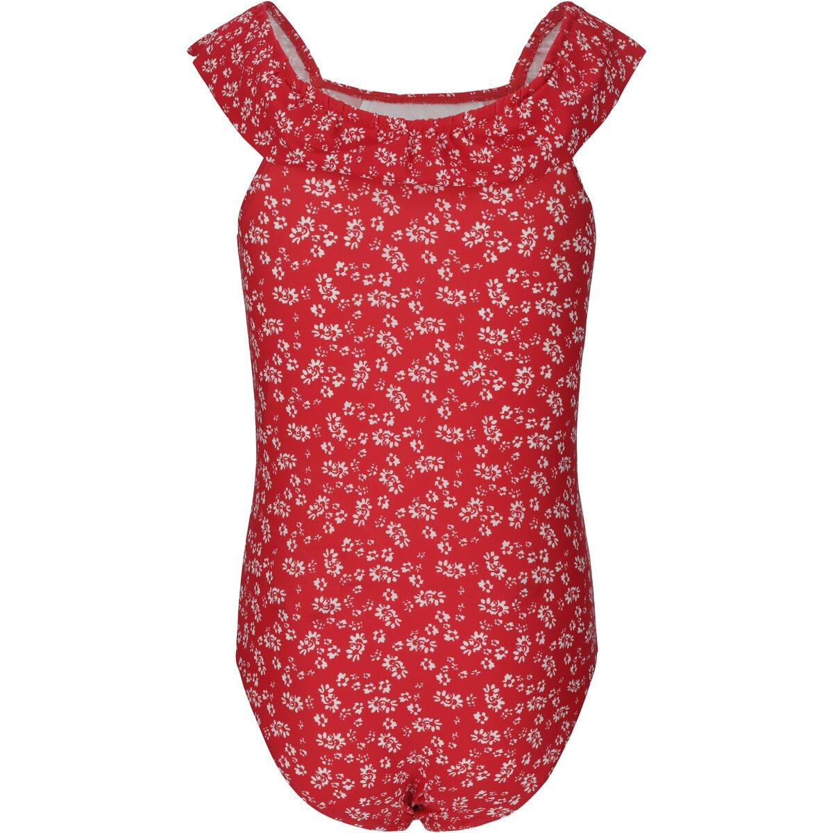 ZigZag Tropical Badedragt Børn Print 3786 Red flowers
