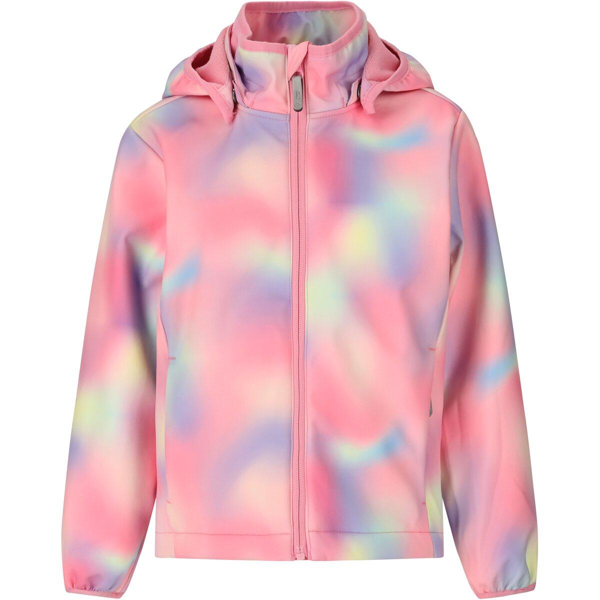 ZigZag Onetwo Printed Softshell Jakke Barn Begonia Pink