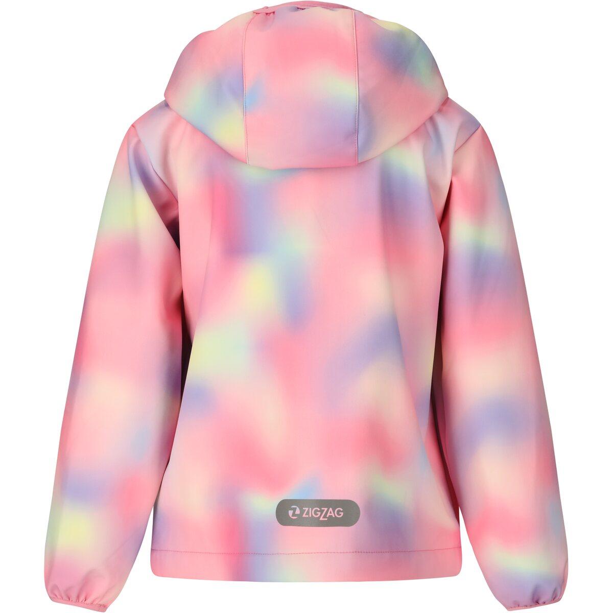 ZigZag Onetwo Printed Softshell Jakke Barn Begonia Pink