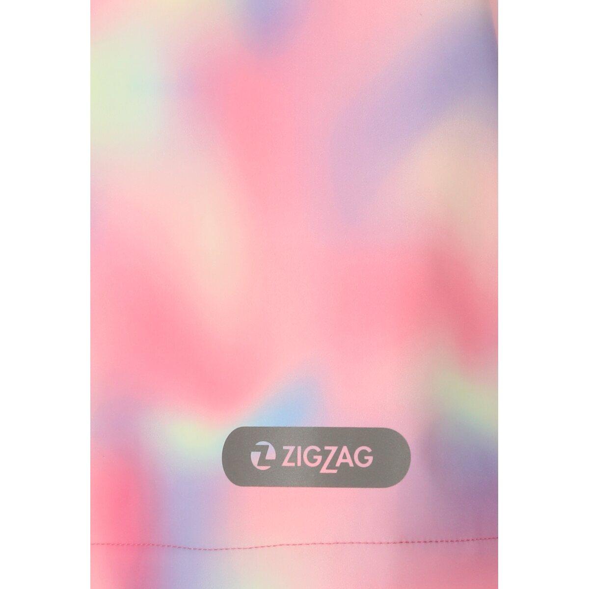 ZigZag Onetwo Printed Softshell Jakke Barn Begonia Pink