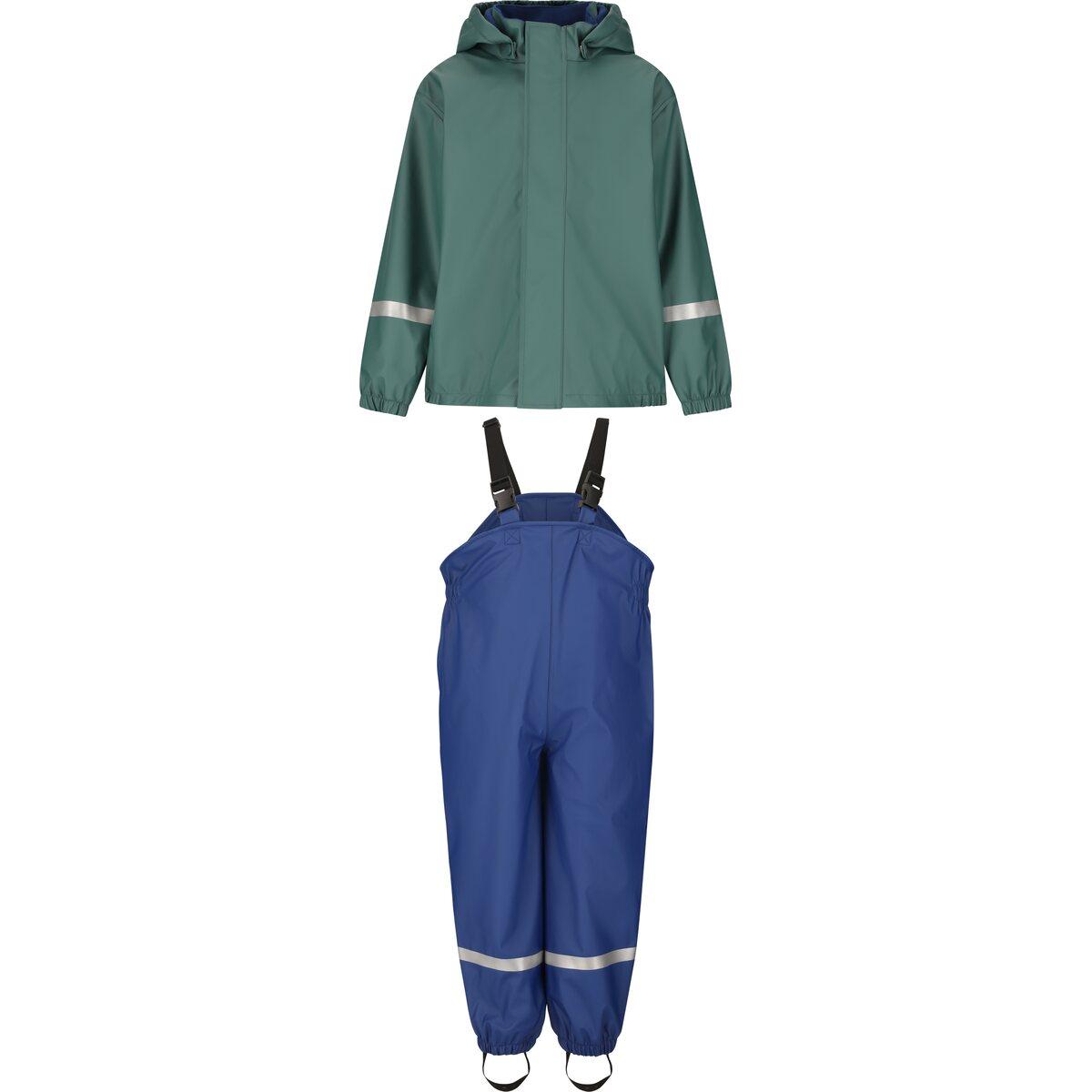 ZigZag Eigil Fleece PU Regnsæt Børn Mallard Green