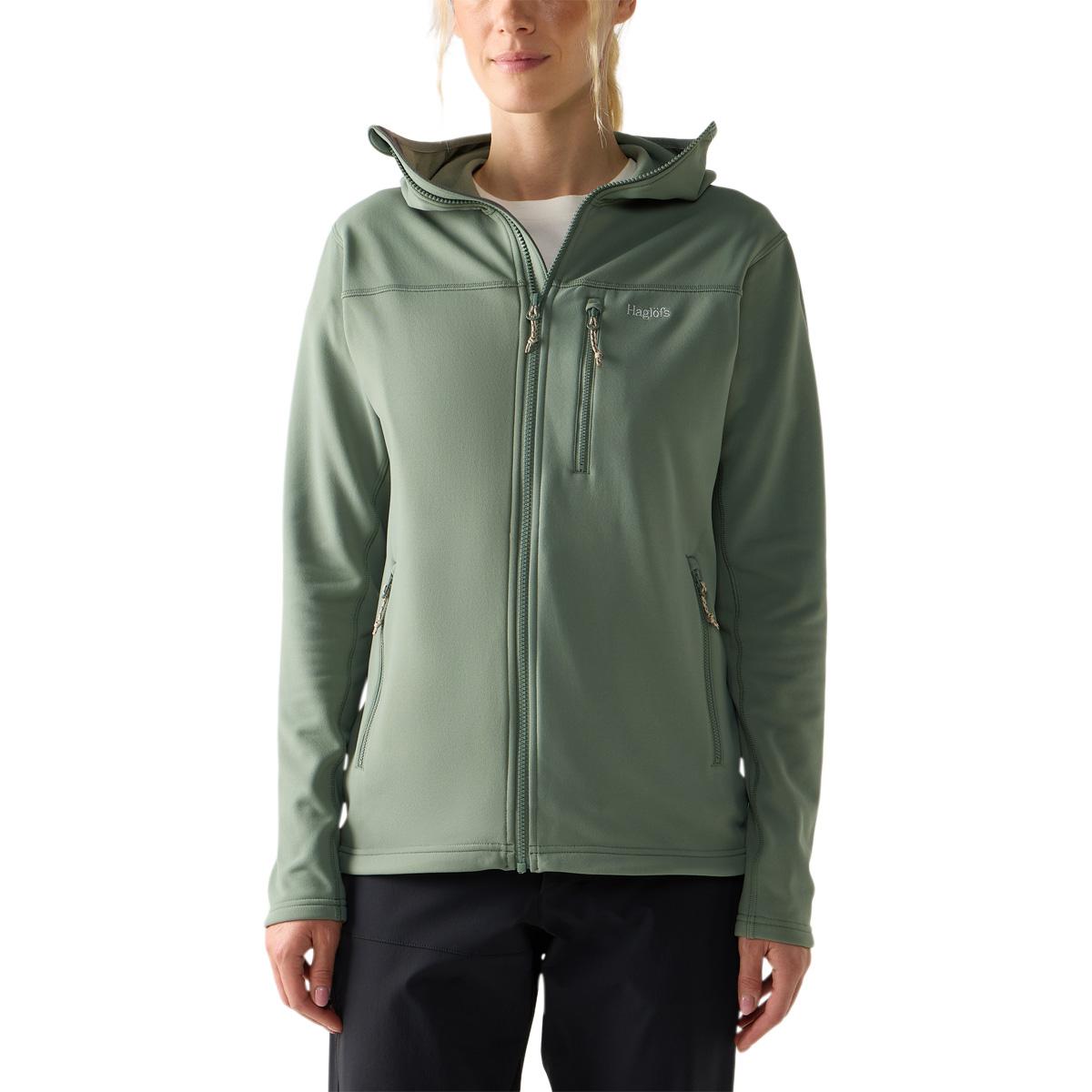 Haglöfs Rosson Hood Midlayer Trøye Dame Light Green