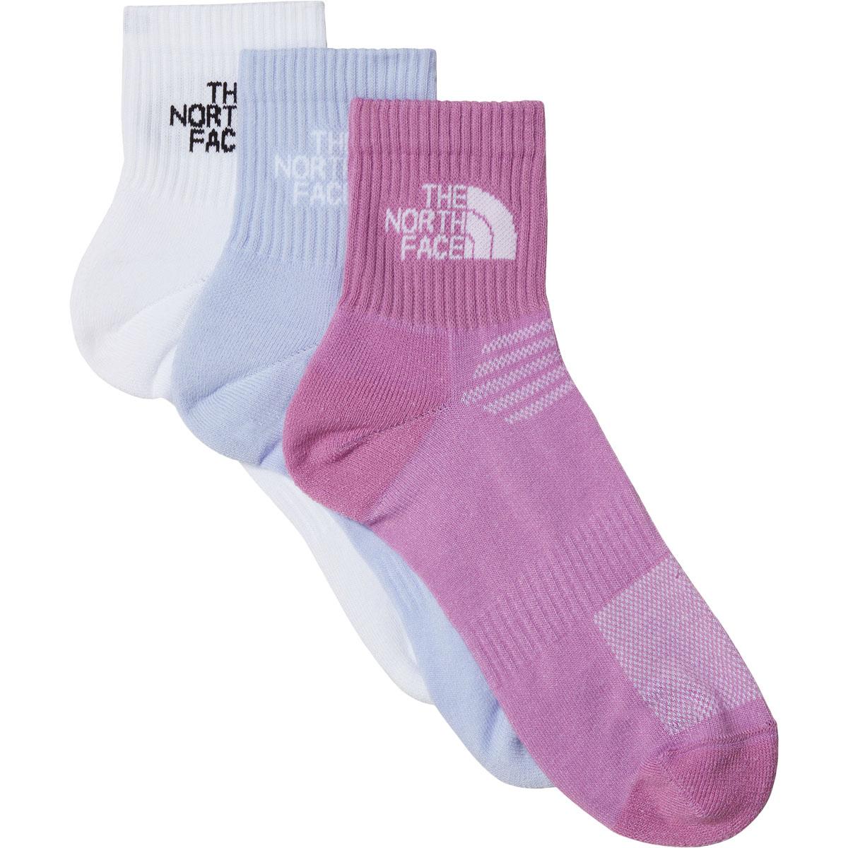 The North Face Multi Sport Quarter 3-Pack Strømper TNF White/Purple Mint/V