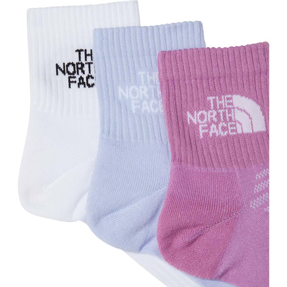 The North Face Multi Sport Quarter 3-Pack Strømper TNF White/Purple Mint/V