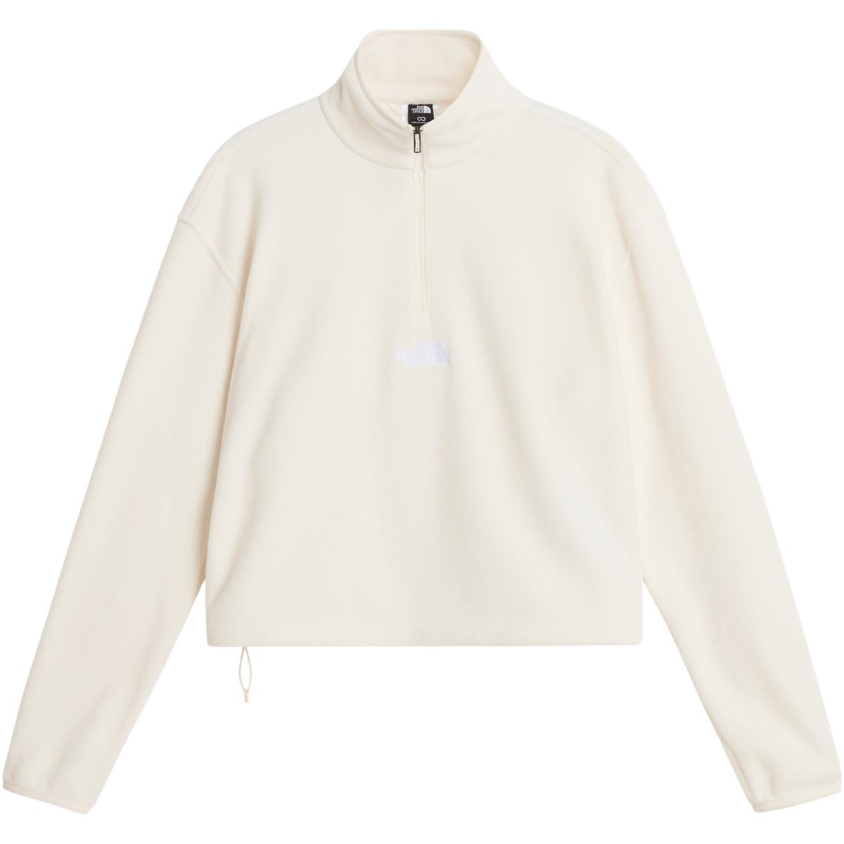 The North Face Novelty Logo Glacier Half Zip Fleecetrøye Dame WHITE DUNE