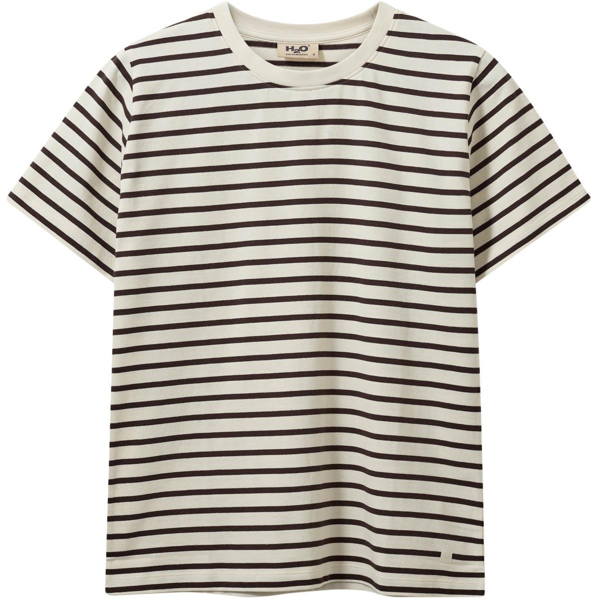 H2O Skagen Striped T-shirt Dame Cream White/Brown