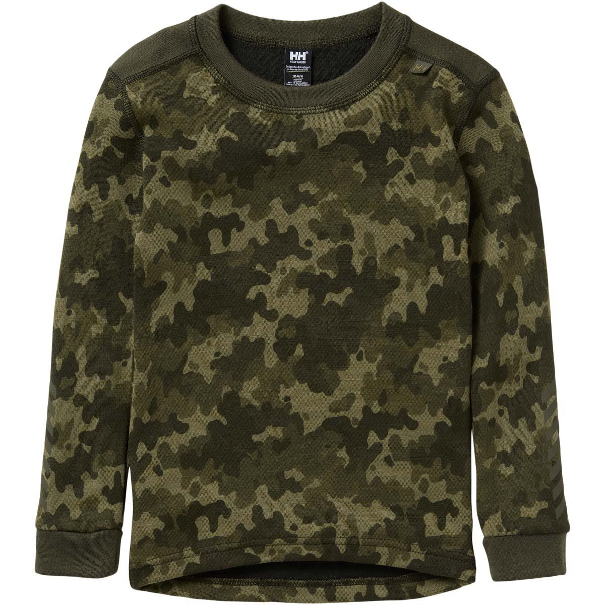 Helly Hansen Graphic Lifa K Merinould Skiundertøj Børn UTILITY GREEN / BELUGA / S