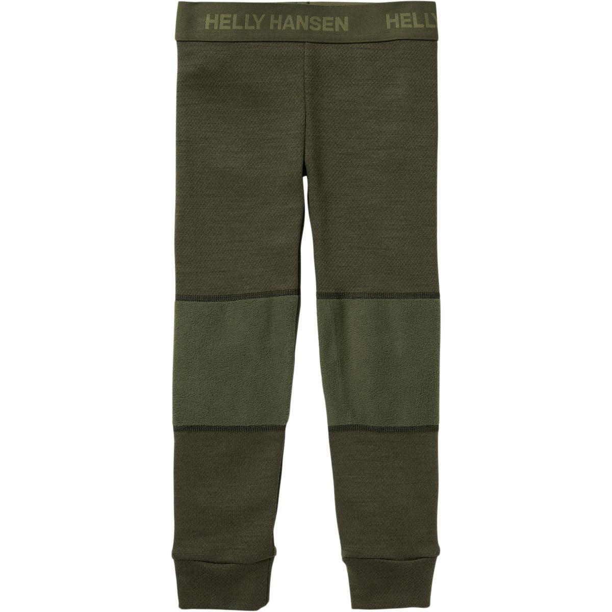 Helly Hansen Graphic Lifa K Merinould Skiundertøj Børn UTILITY GREEN / BELUGA / S