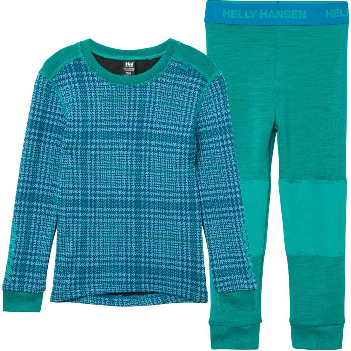 Helly Hansen Graphic Lifa K Merinould Skiundertøj Børn SIGNAL GREE
