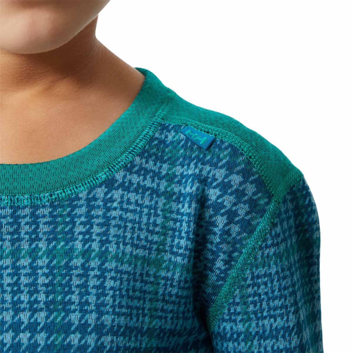 Helly Hansen Graphic Lifa K Merinould Skiundertøj Børn SIGNAL GREE