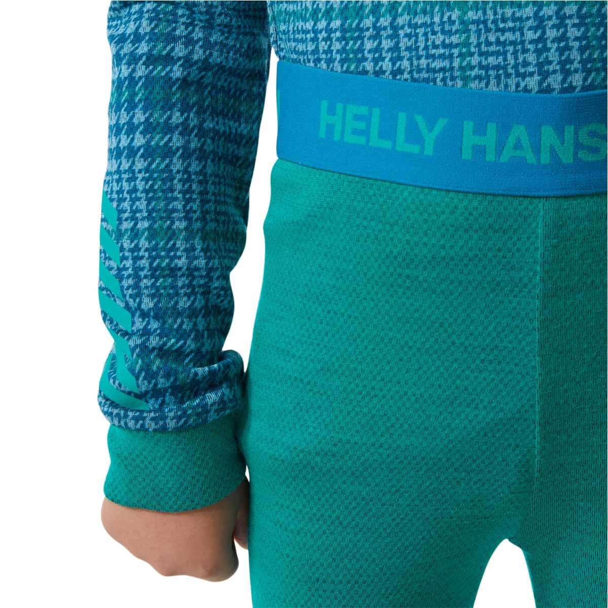 Helly Hansen Graphic Lifa K Merinould Skiundertøj Børn SIGNAL GREE