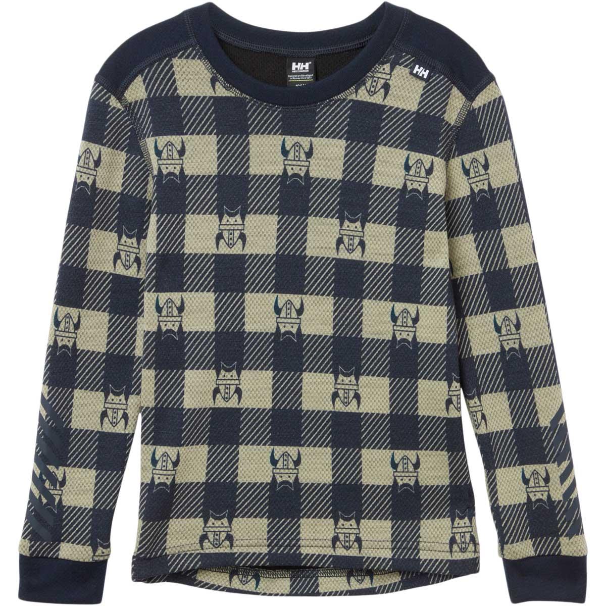 Helly Hansen Graphic Lifa K Merinould Skiundertøj Børn 598 NAVY AOP