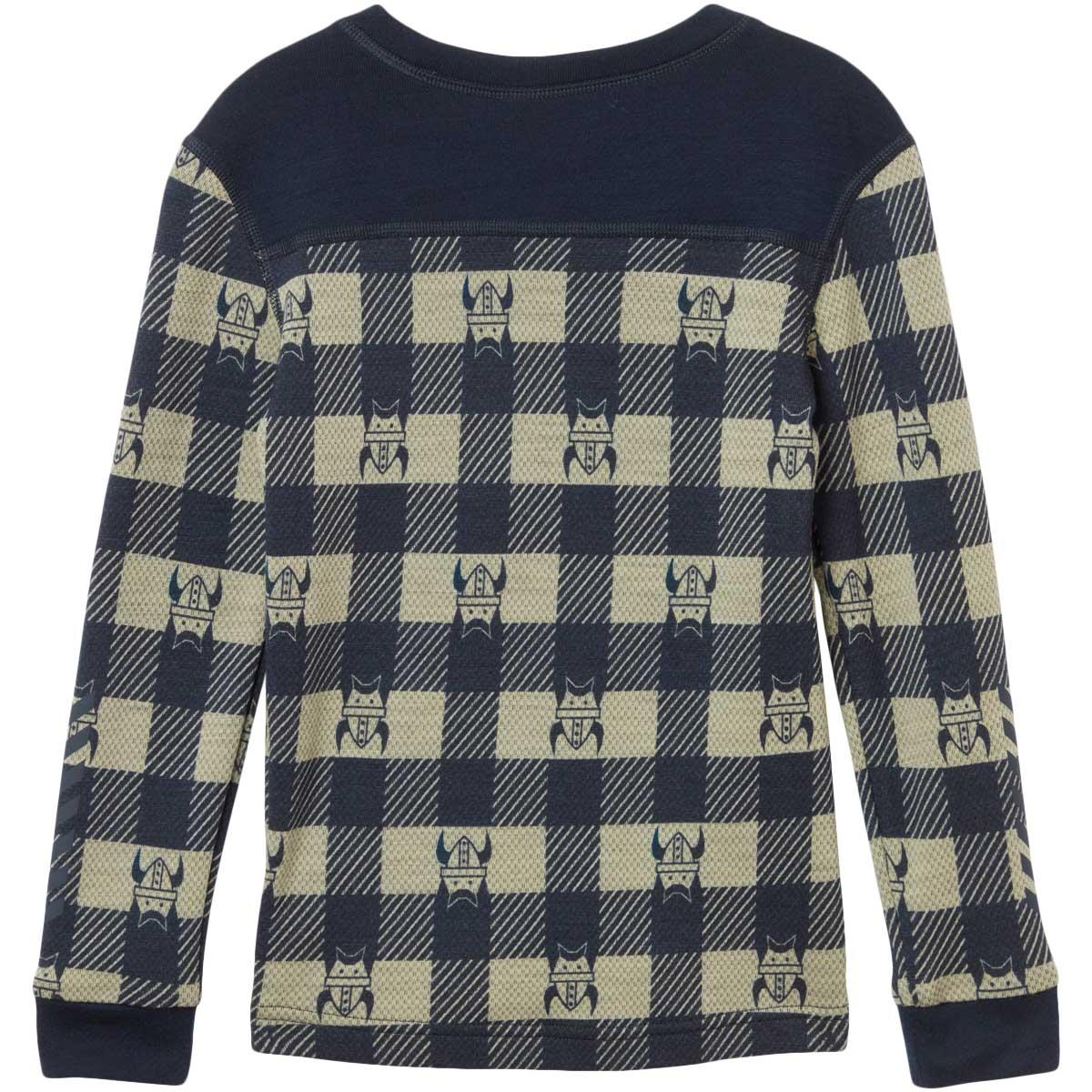 Helly Hansen Graphic Lifa K Merinould Skiundertøj Børn 598 NAVY AOP
