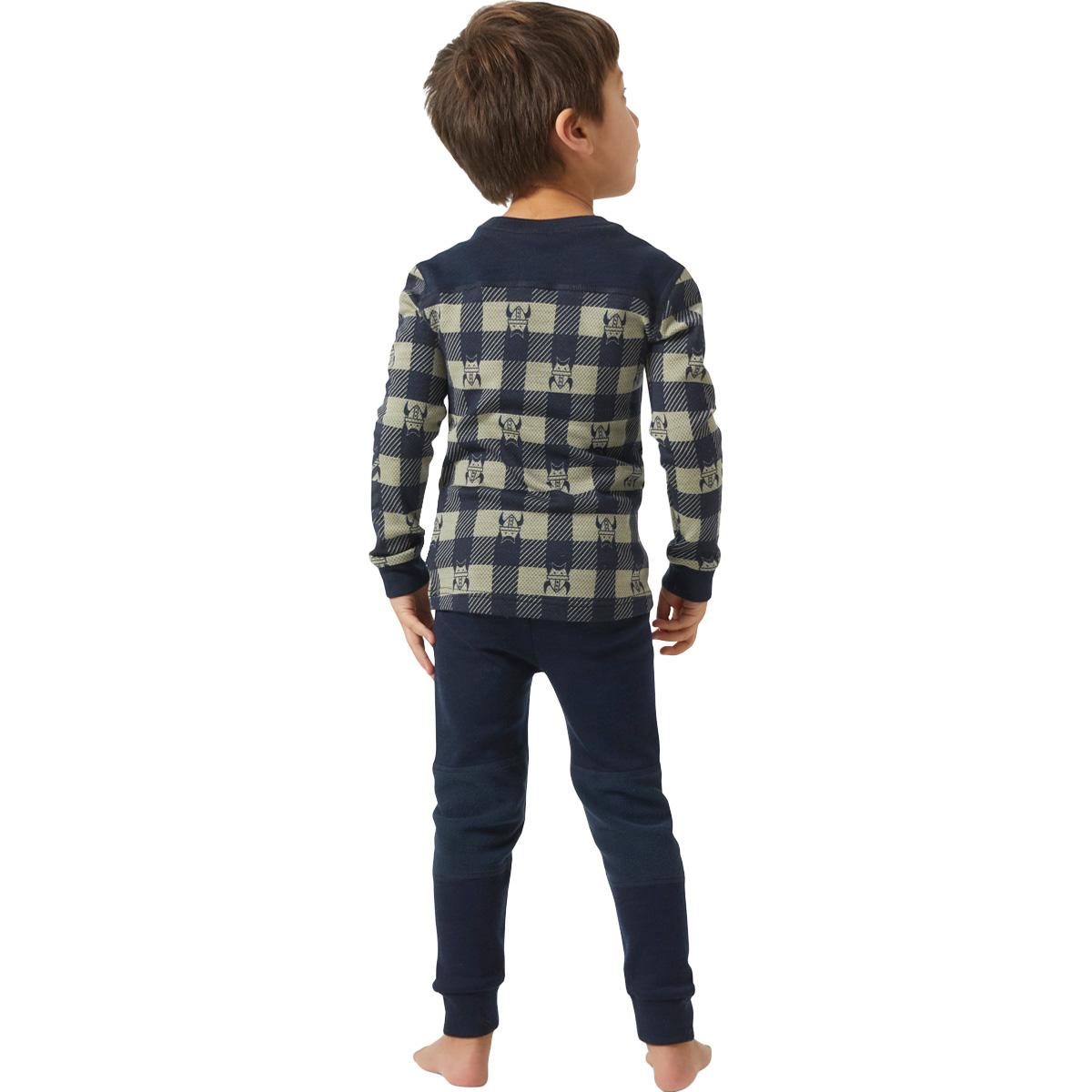 Helly Hansen Graphic Lifa K Merinould Skiundertøj Børn 598 NAVY AOP