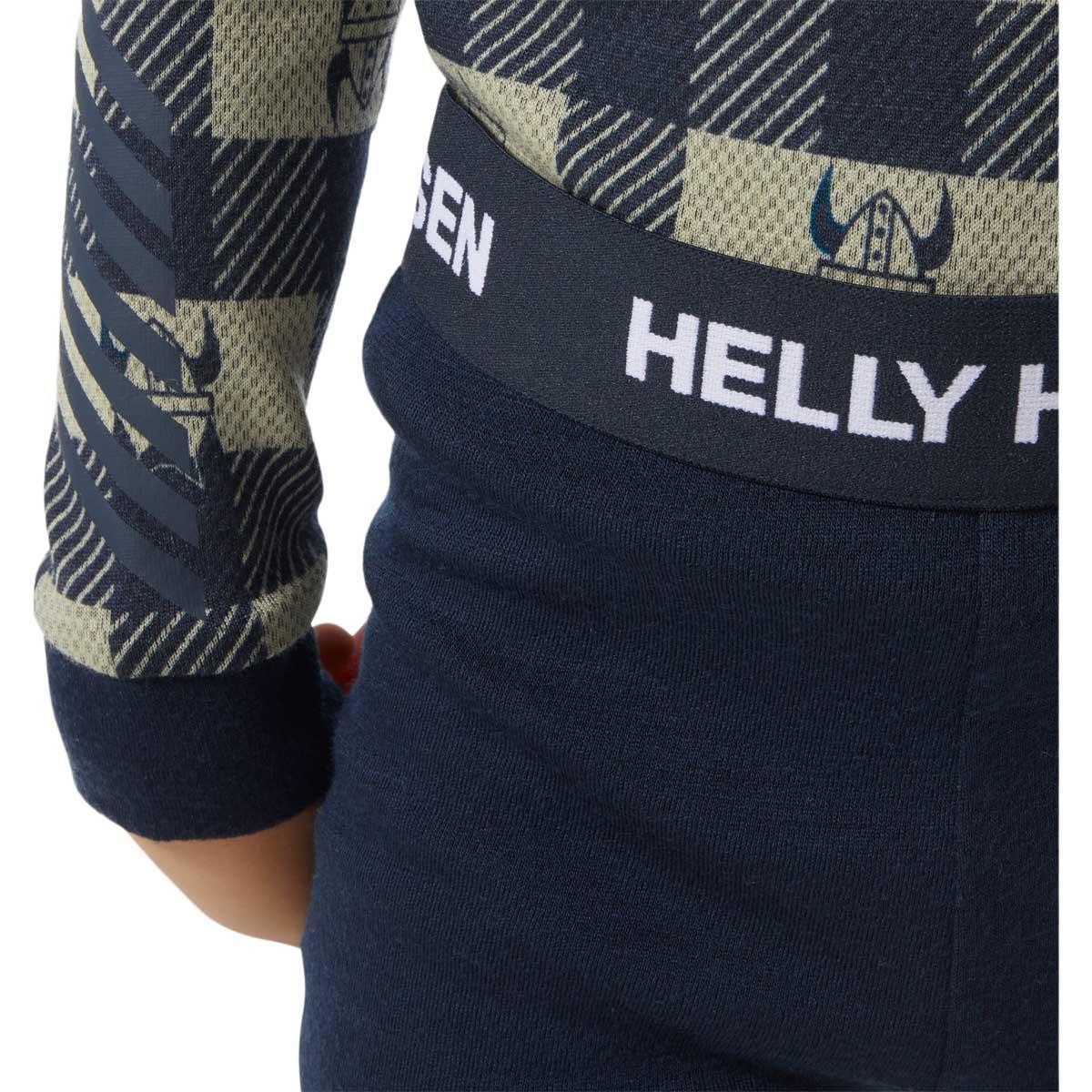 Helly Hansen Graphic Lifa K Merinould Skiundertøj Børn 598 NAVY AOP
