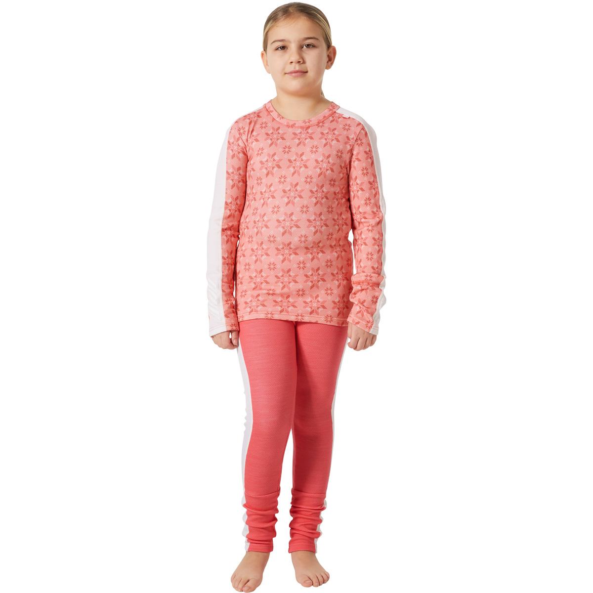 Helly Hansen Graphic Lifa Merinould Skiundertøj Børn SUNSET PINK