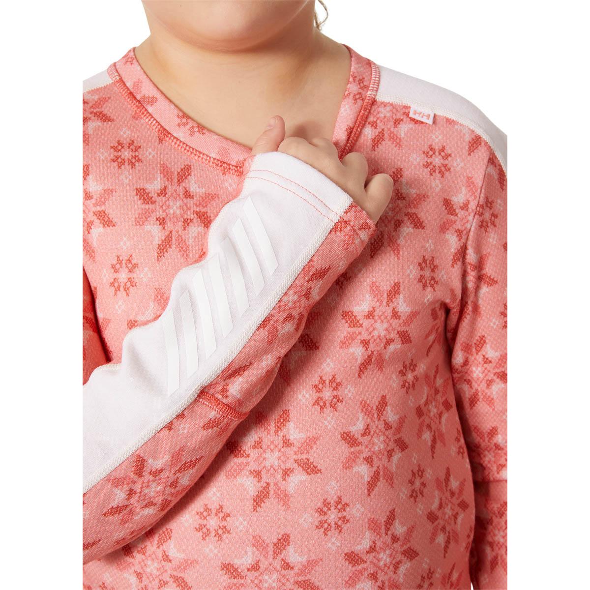 Helly Hansen Graphic Lifa Merinould Skiundertøj Børn SUNSET PINK