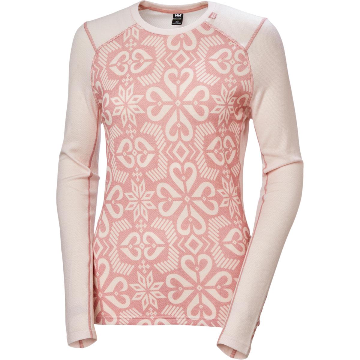 Helly Hansen Lifa Midweight Graphic Merinould Skiundertrøje Dame 082 PINK TINT
