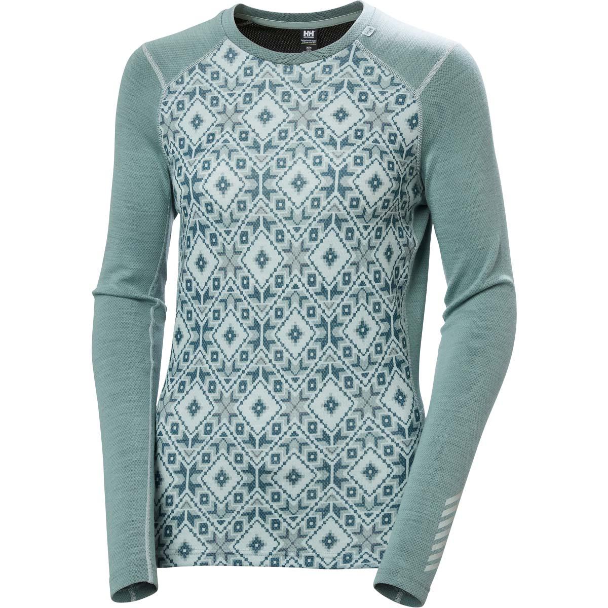 Helly Hansen Lifa Midweight Graphic Merinould Skiundertrøje Dame 489 FOREST NIGHT / WARM ESPRES