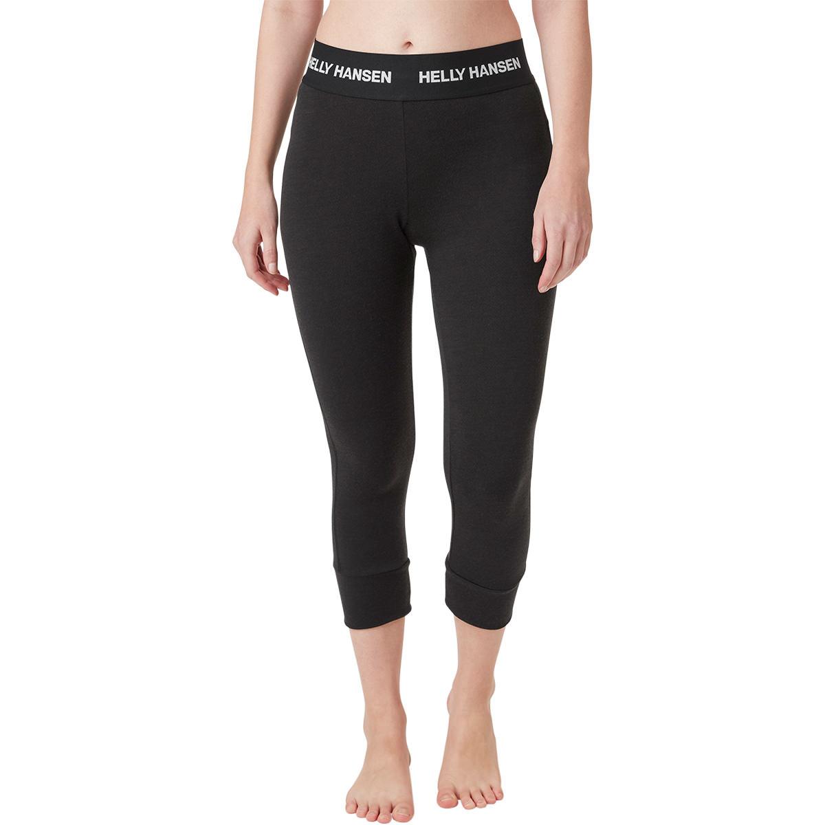 Helly Hansen Lifa Midweight 3/4 Merinould Skiunderbukser Dame 990 BLACK / NATURA / EBONY
