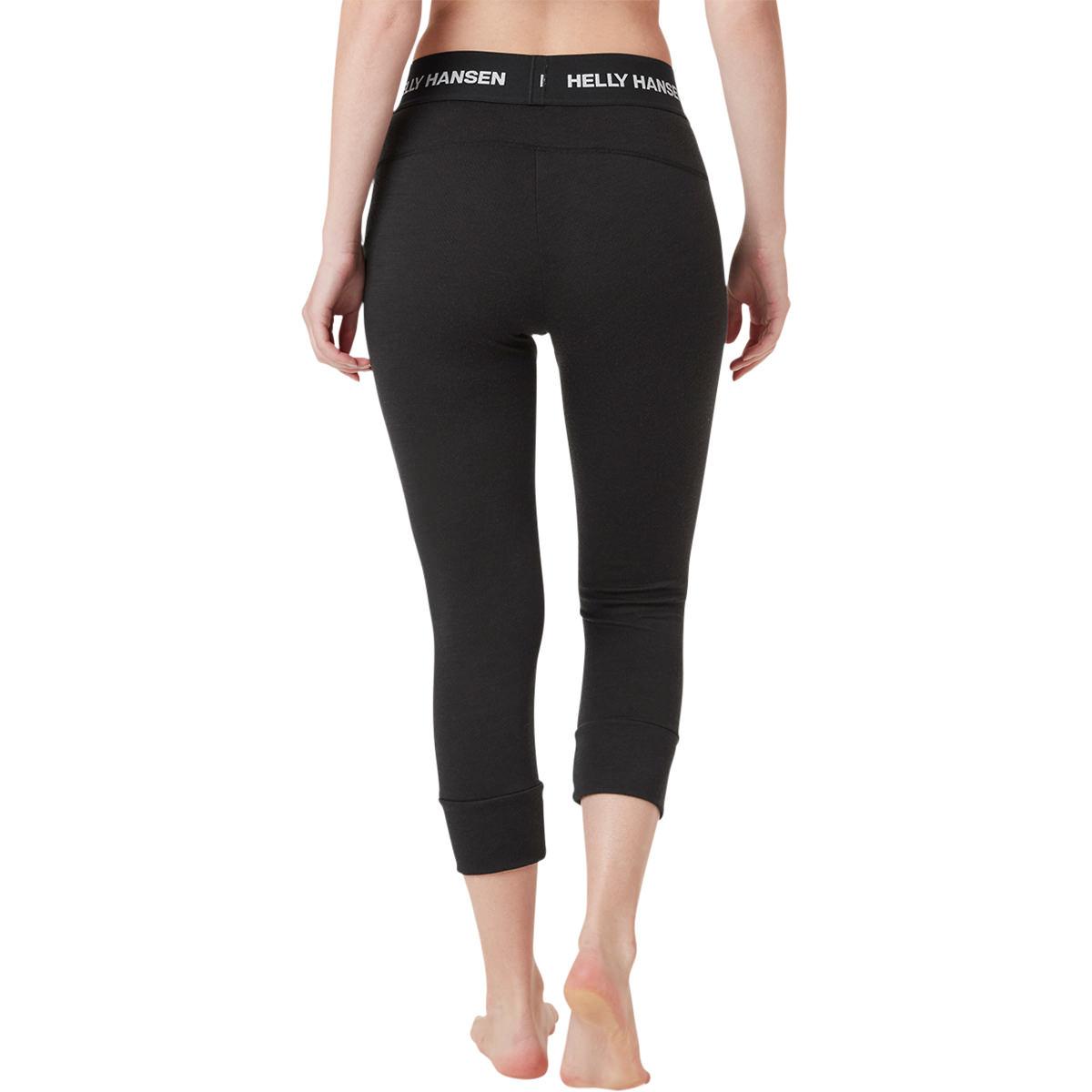 Helly Hansen Lifa Midweight 3/4 Merinould Skiunderbukser Dame 990 BLACK / NATURA / EBONY