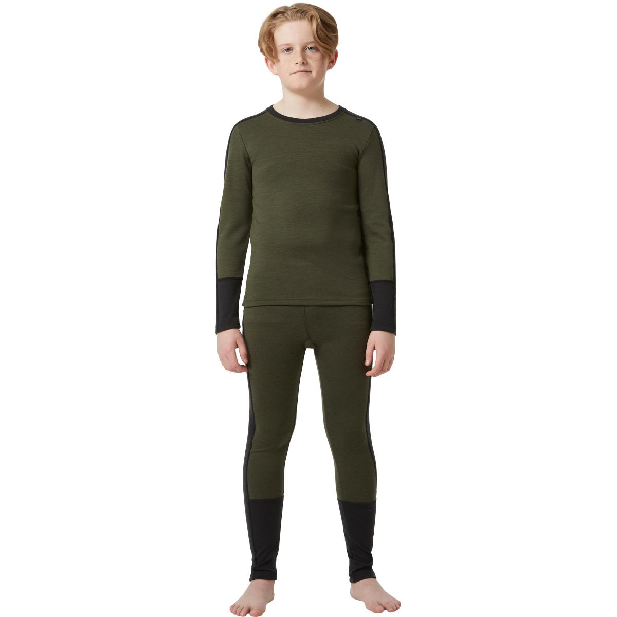 Helly Hansen Lifa Midweight Merinould Skiundertøj Børn UTILITY GREEN CAMO