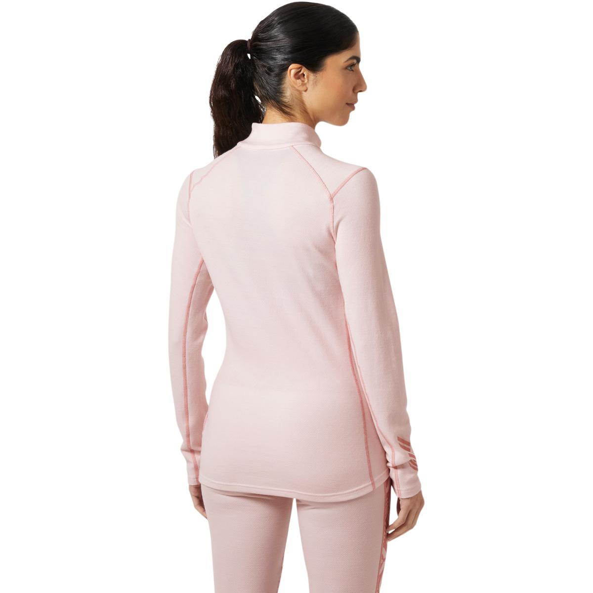 Helly Hansen Lifa Midweight Graphic Half Zip Merinould Skiundertrøje Dame 082 PINK TINT
