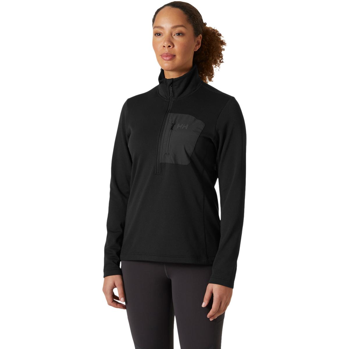 Helly Hansen Versalite Half Zip Fleecetrøye Dame 990 BLACK / NATURA / EBONY