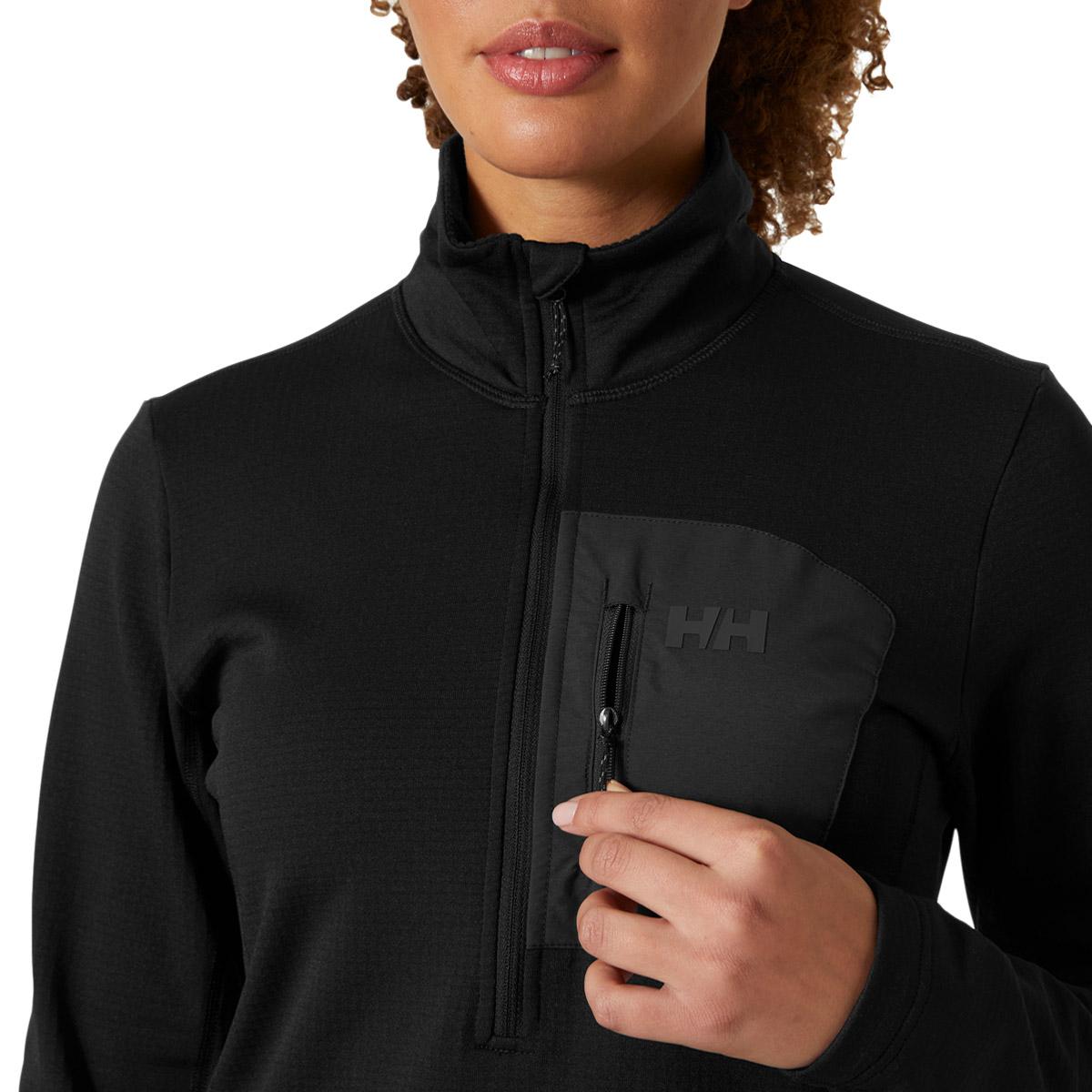 Helly Hansen Versalite Half Zip Fleecetrøye Dame 990 BLACK / NATURA / EBONY