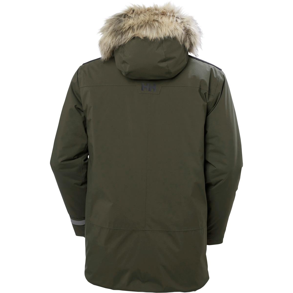 Helly Hansen Reine Parka Vinterjakke Herre UTILITY GREEN / BELUGA / S