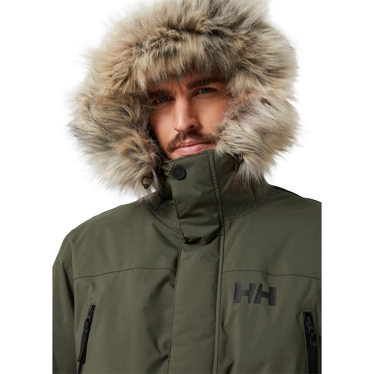 Helly Hansen Reine Parka Vinterjakke Herre UTILITY GREEN / BELUGA / S