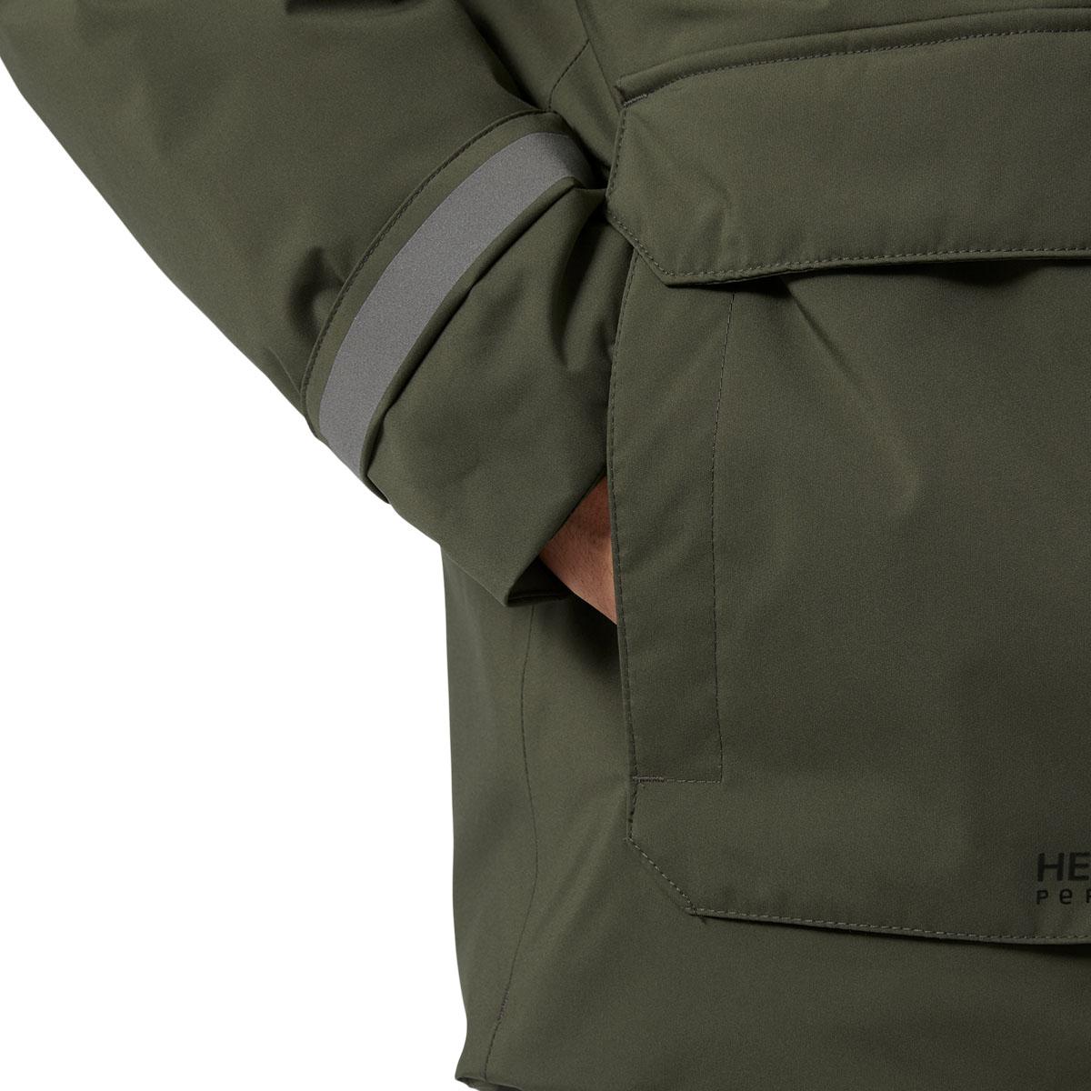 Helly Hansen Reine Parka Vinterjakke Herre UTILITY GREEN / BELUGA / S