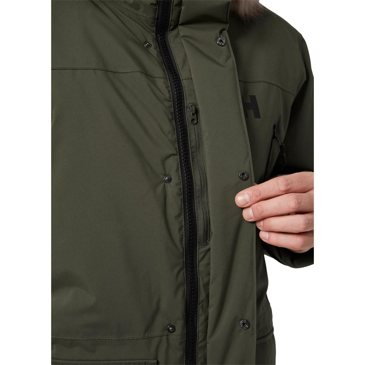 Helly Hansen Reine Parka Vinterjakke Herre UTILITY GREEN / BELUGA / S