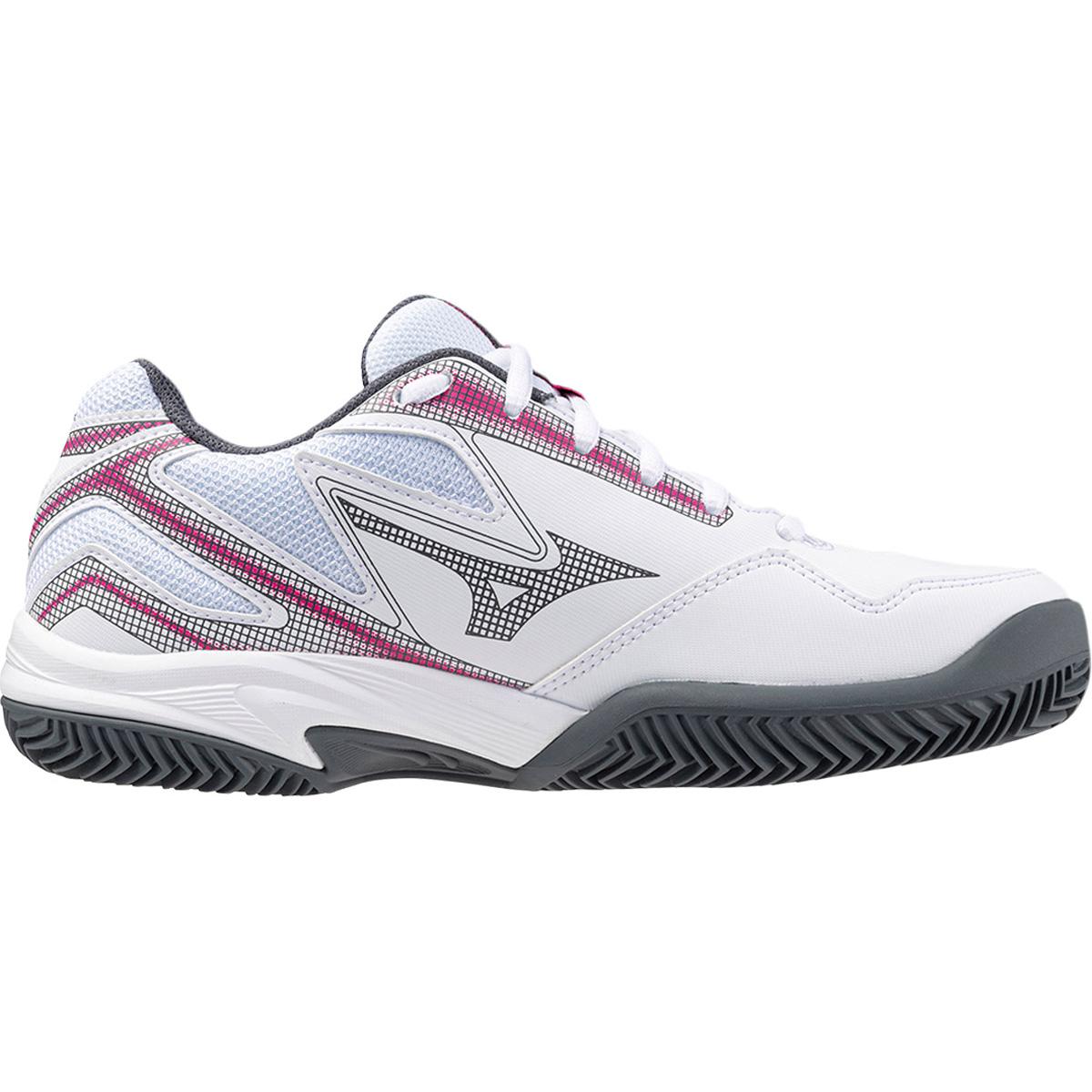 Mizuno Break Shot 4 CC Tennisskor Dam White/Pink Tetra/Turbulence