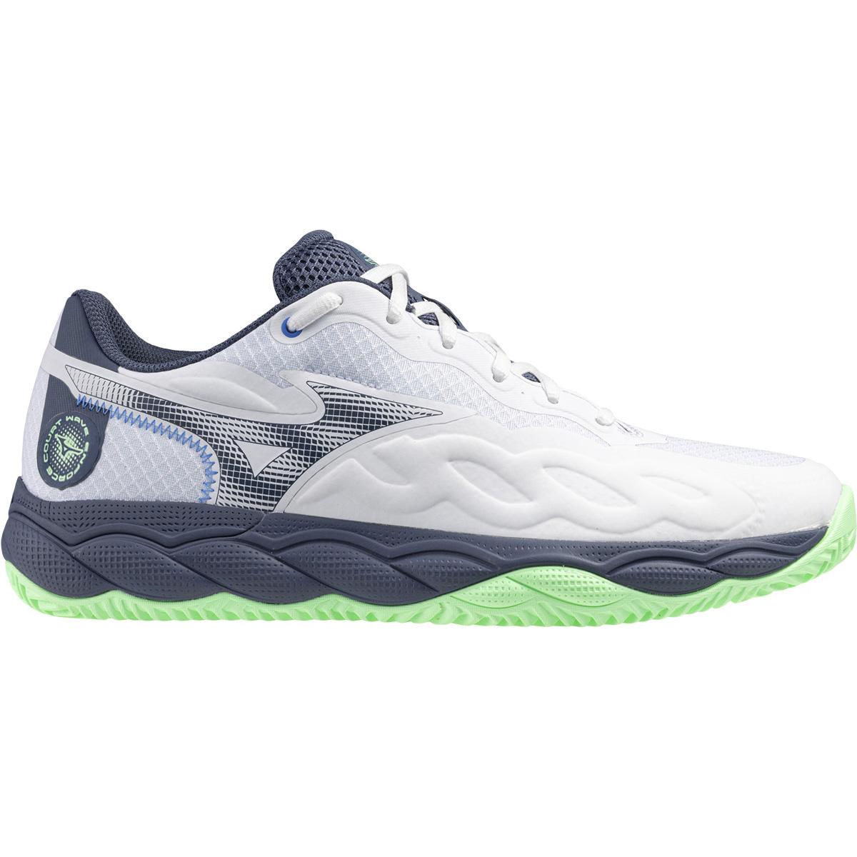 Mizuno Wave Enforce Court CC Tennissko Herre White/Vintage Indigo/Neo Mint
