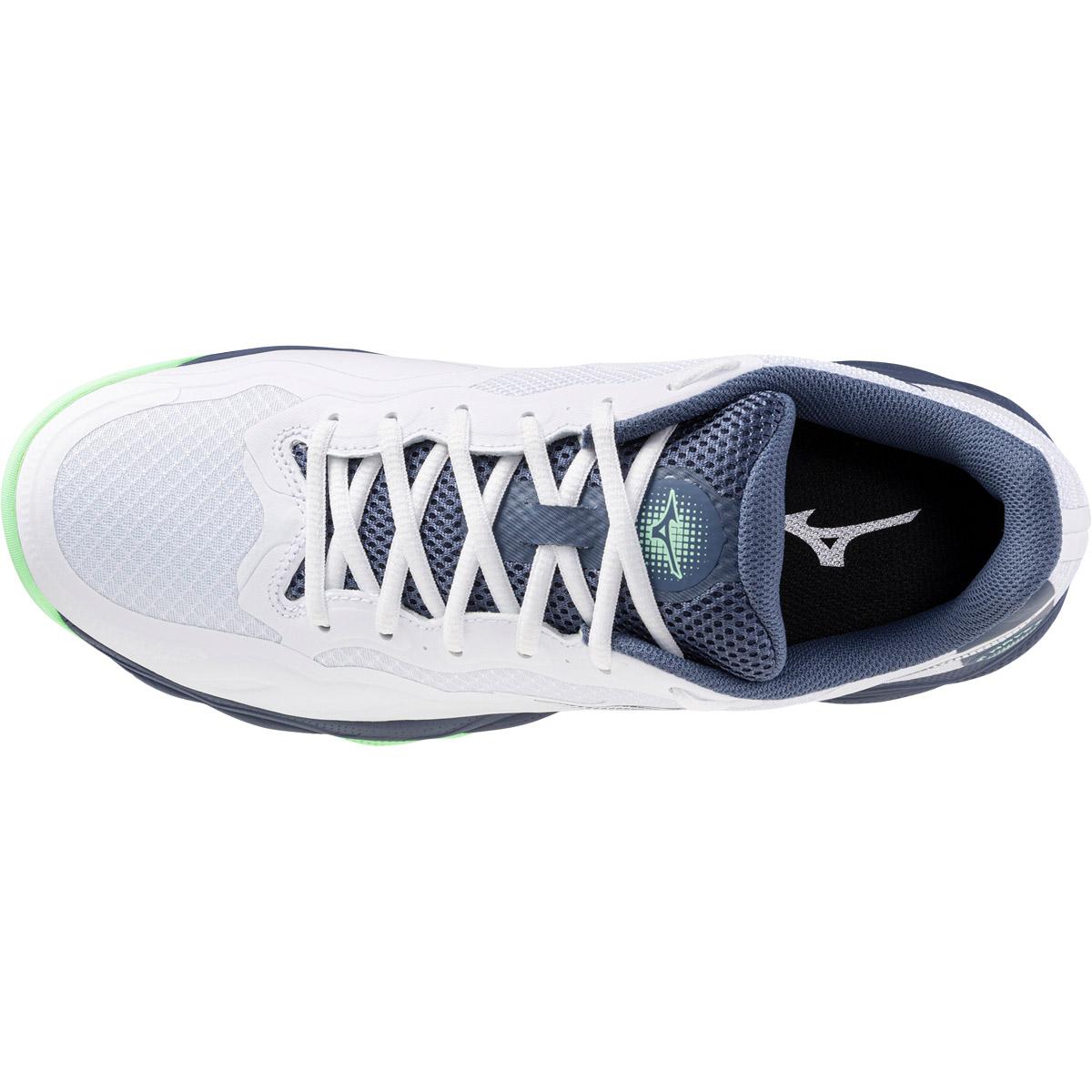 Mizuno Wave Enforce Court CC Tennissko Herre White/Vintage Indigo/Neo Mint