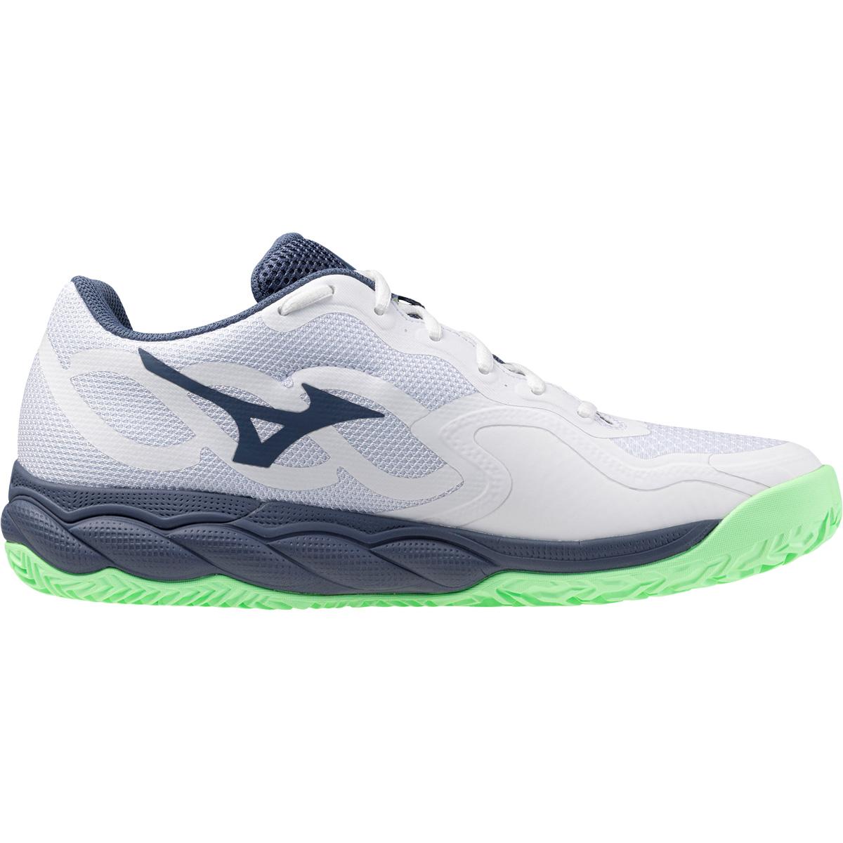 Mizuno Wave Enforce Court CC Tennissko Herre White/Vintage Indigo/Neo Mint