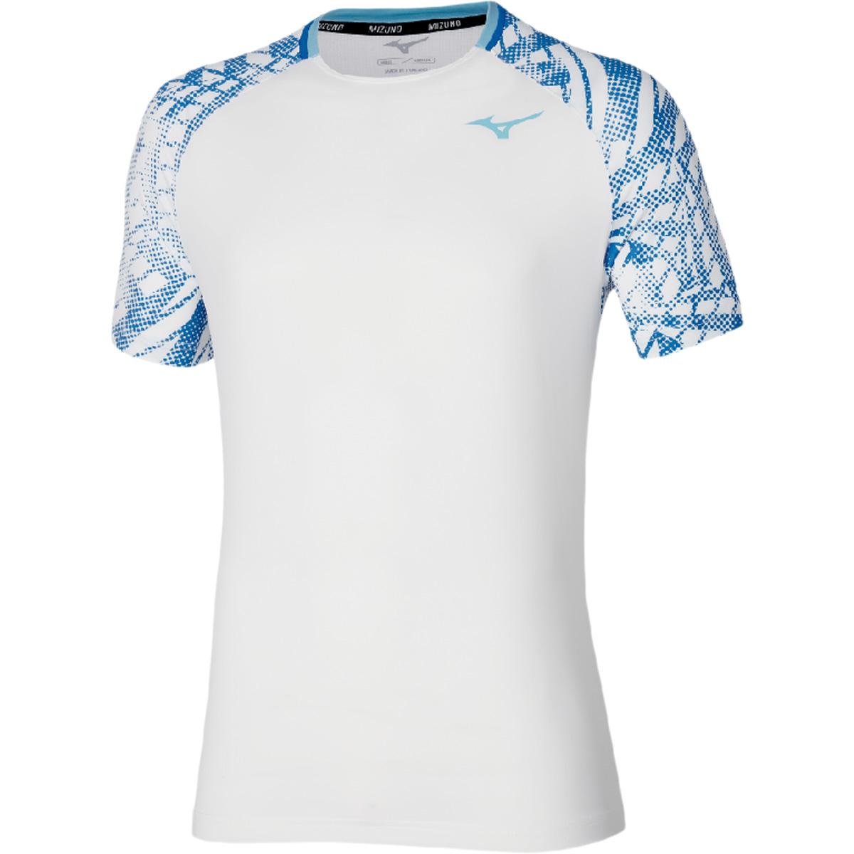 Mizuno Mugen Shadow Tennis T-skjorte Herre white/silver cloud/sunstruck