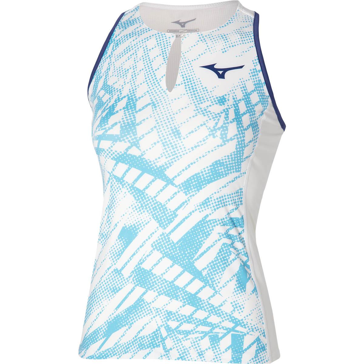Mizuno Mugen Printed Tennistopp Dame white/silver cloud/sunstruck